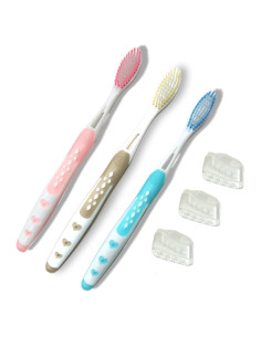 Cepillo de Dientes Suave ALAZCO 3 Piezas Ergonomico BPA Free