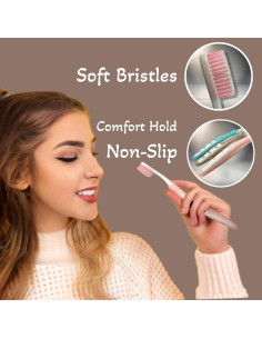 Cepillo de Dientes Suave ALAZCO 3 Piezas Ergonomico BPA Free 2