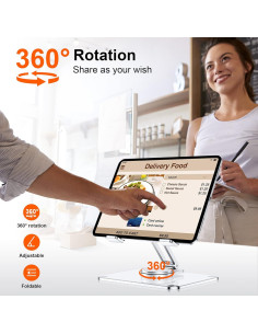 Soporte de Tableta CreaDream Acrílico 360 Ajustable Claro 2