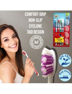 Cepillo de Dientes 4 Piezas ALAZCO con Cerdas Medianas y Tapas 2