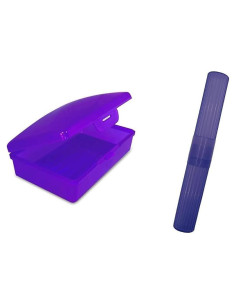 Juego de Tapa de Cepillo de Dientes y Caja de Jabón Morado - Accesorios de Viaje