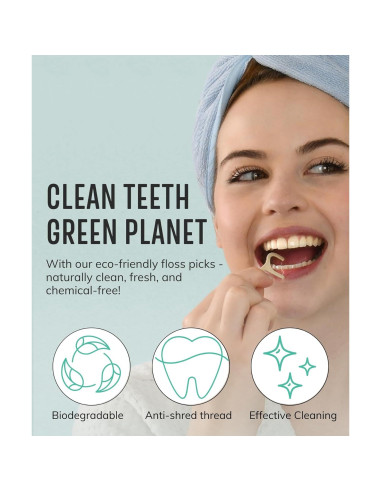 Palillos de Hilo Biodegradables HAPPY ECO - Menta 200pcs