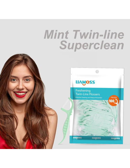 Palillos de Hilo Dental LIAMOSS Sabor Menta 100 Unidades