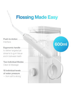 Irrigador Dental AquaSonic Aqua Flosser PRO 591ml Blanco 2