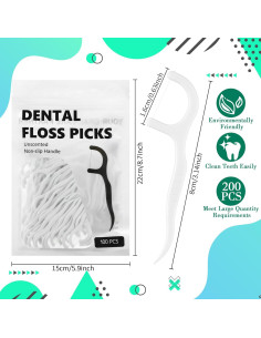 Palillos de Hilo Dental Baderke 200 Unidades Blanco 2