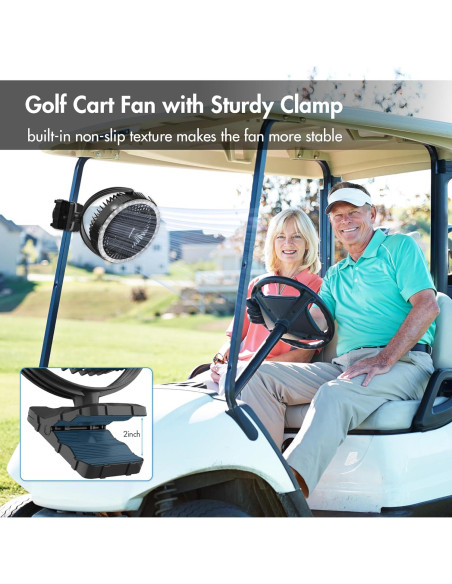 Ventilador recargable GRANDFAST 8" con luz y temporizador