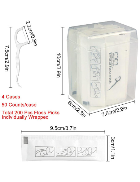 200 Palillos de Hilo Dental EYX Formula - Portátiles y Higiénicos