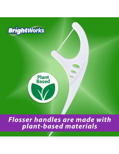 Hilo Dental Blanqueador Fresh Mint BrightWorks - 225 Piezas