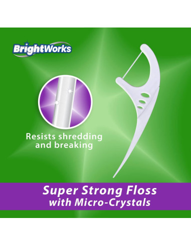 Hilo Dental Blanqueador Fresh Mint BrightWorks - 225 Piezas