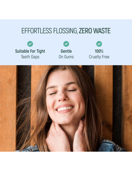 Palillos de Hilo Dental Ecológicos BAMBOEARTH 200 Unidades Menta