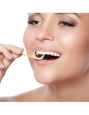 Palillos de Hilo Dental Ecológicos BAMBOEARTH 200 Unidades Menta