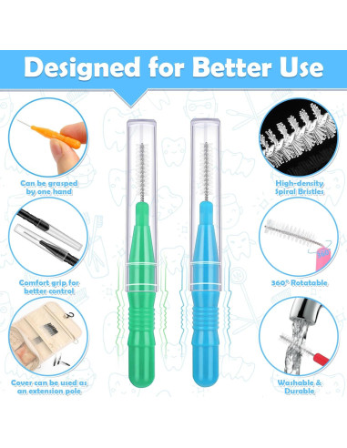 120 Cepillos Interdentales MAPVOLUT, Limpieza Oral Eficaz