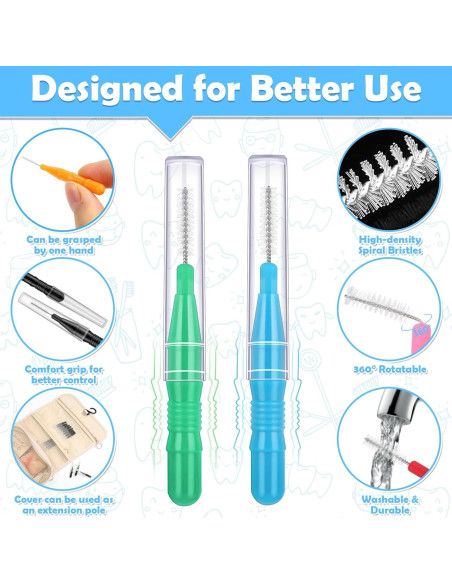 120 Cepillos Interdentales MAPVOLUT, Limpieza Oral Eficaz