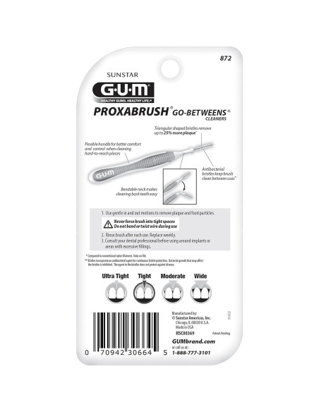Limpiadores Interdentales GUM Proxabrush 872H - 10 Unidades