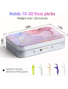 Estuche Portátil para Hilo Dental Gerkia Mármol Rosa 7.1x4.8cm 2