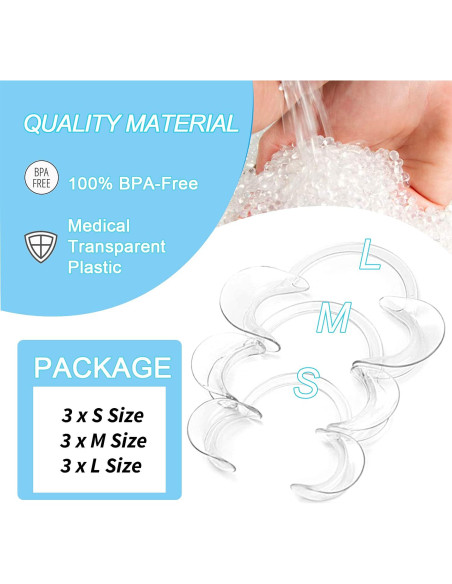 Retractor Dental de Mejilla LabAider, Paquete de 9 Autoclavable