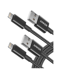 Cable USB A a Lightning Anker 1.83m 2 Paquetes Negro