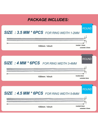 Ajustadores de Talla de Anillo Haiou 12 Piezas Transparentes