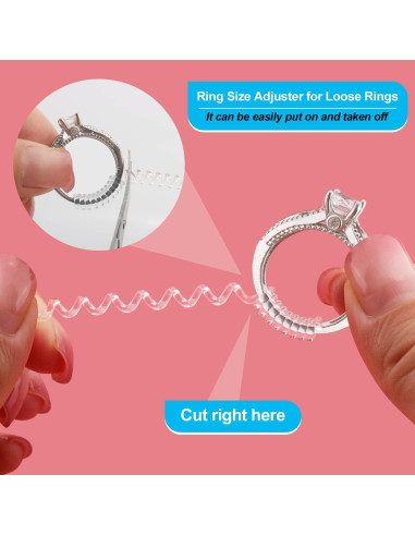 Ajustadores de Talla de Anillo Haiou 12 Piezas Transparentes