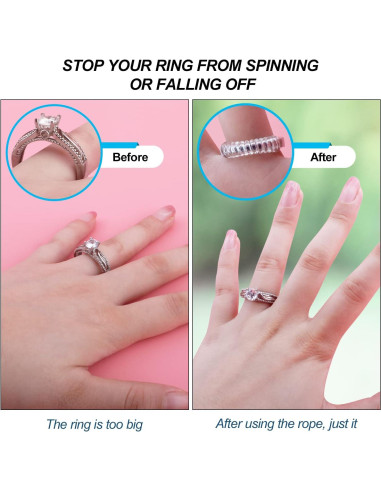 Ajustadores de Talla de Anillo Haiou 12 Piezas Transparentes