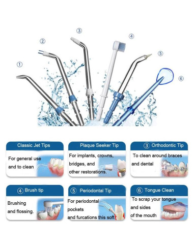 Consejos de Reemplazo Waterpik LEZHISNUG - 9 Piezas + Estuche