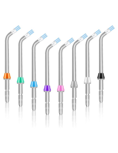 8 Puntas de Reemplazo Nuanchu para Flosser Dental de Agua
