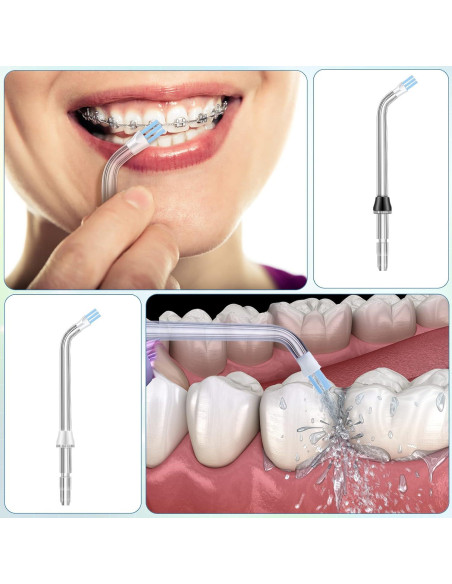 8 Puntas de Reemplazo Nuanchu para Flosser Dental de Agua