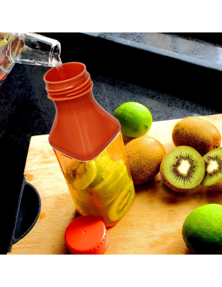 Botella de Agua Evron 621ml con Infusor de Frutas Naranja