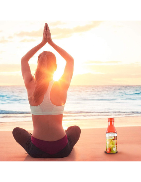 Botella de Agua Evron 621ml con Infusor de Frutas Naranja