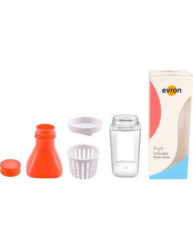 Botella de Agua Evron 621ml con Infusor de Frutas Naranja