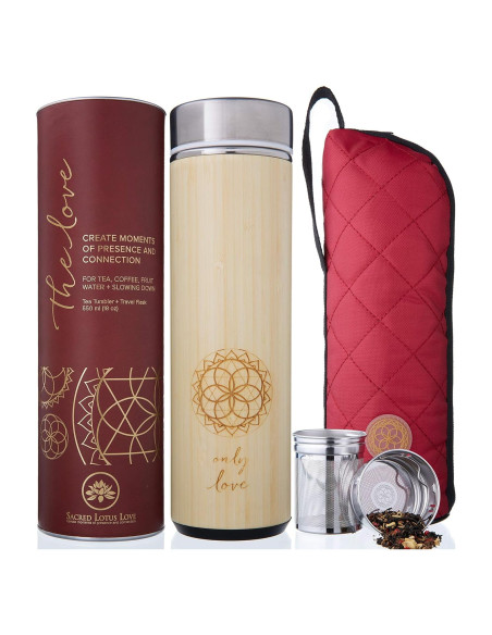 Taza de Viaje de Bambú Aislada Sacred Lotus Love 1L