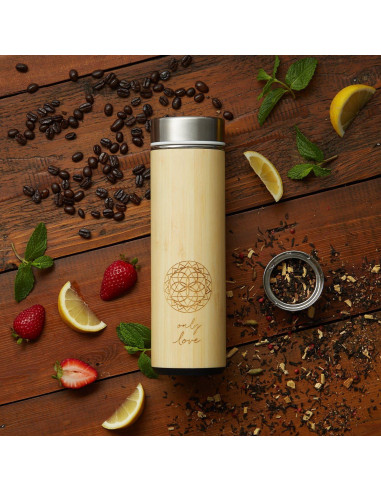 Taza de Viaje de Bambú Aislada Sacred Lotus Love 1L