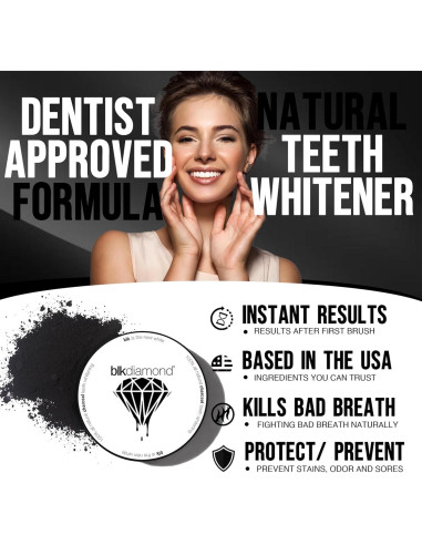 Polvo Blanqueador Dental de Carbón Activado Blkdiamond 59g