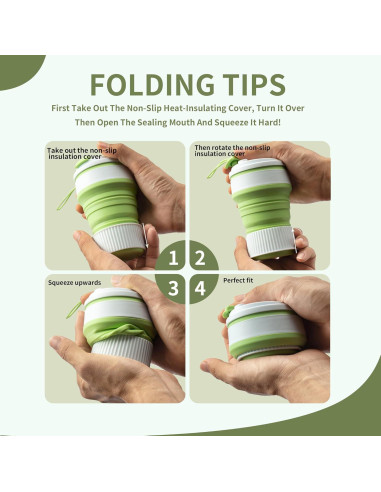 Set de 3 Tazas Plegables de Silicona SWINILAYA 350 ml