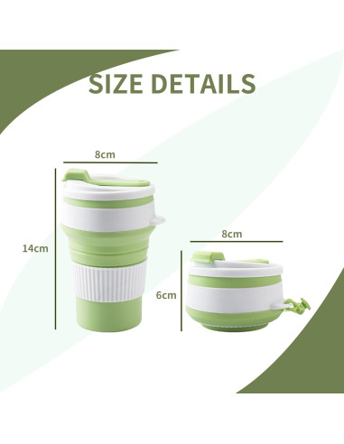 Set de 3 Tazas Plegables de Silicona SWINILAYA 350 ml