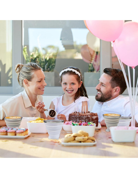 Taza Plegable de Silicona FINDWORLD 180ml Gris/Rosa - 2 Unidades