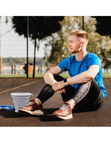 Taza Plegable de Silicona FINDWORLD 180ml Gris/Rosa - 2 Unidades