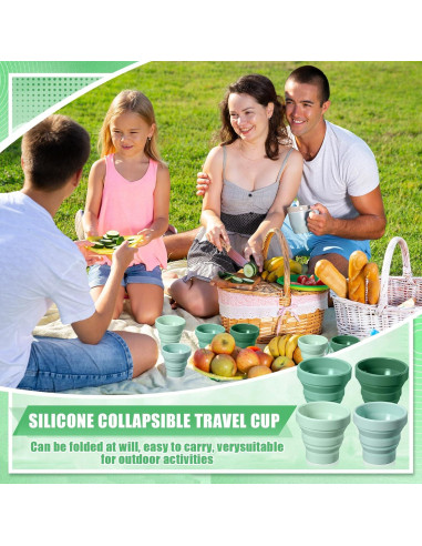 48 Tazas de Silicona Plegables Funnymoom para Camping 150 ml