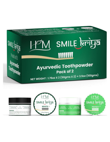 Duo de Polvo de Dientes Ayurvédico Smile Kriya 100g
