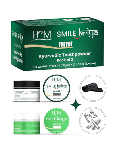 Duo de Polvo de Dientes Ayurvédico Smile Kriya 100g