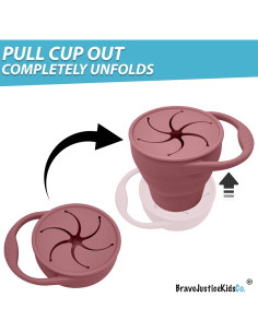 Taza de Snack Plegable BraveJusticeKidsCo Rosa 238ml 2