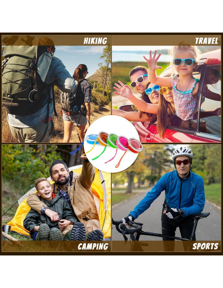 12 Tazas Plegables de Silicona Purpeak 200 ml con Tapa