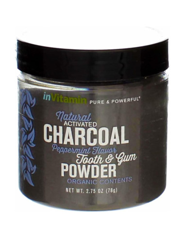 Polvo Dental Blanqueador beMndful 77g Carbón Activado Menta