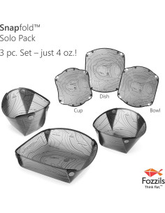 Fozzils Solo Pack - Taza, Cuenco y Plato Reutilizables 2
