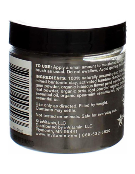 Polvo Dental Blanqueador beMndful 77g Carbón Activado Menta