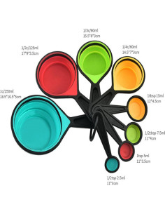 Juego de 8 Tazas y Cucharas Medidoras Silicona VUFVOID 2