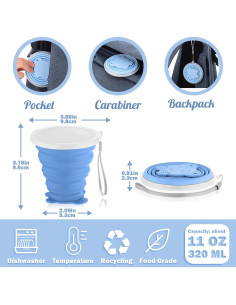 Taza Plegable de Silicona Umigy 320 ml - 6 Colores para Viaje 2