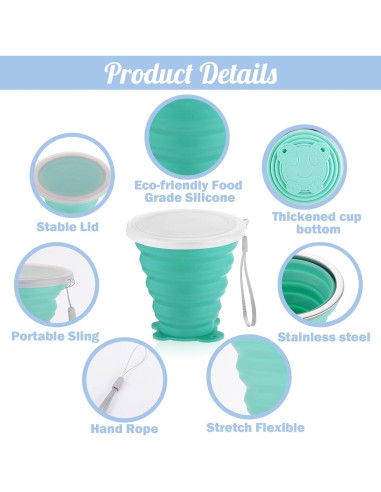 Taza Plegable de Silicona Umigy 320 ml - 6 Colores para Viaje