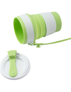 Juego de 2 Tazas Plegables de Silicona XINYIDAO 350ml Amarillo Verde 2