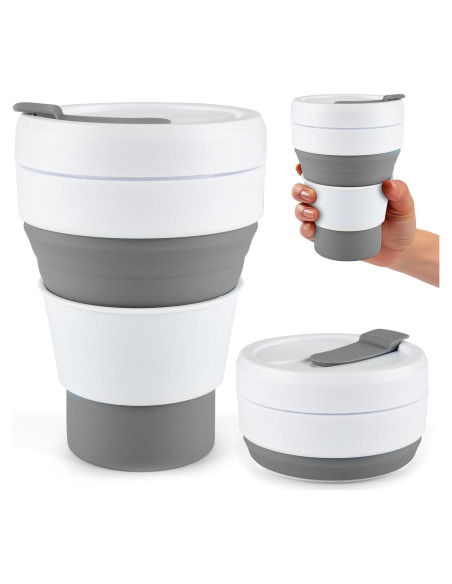 Taza de café plegable Spacesaver 355 ml gris - Silicona